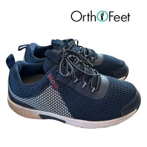 OrthoFeet Men's Edgewater Navy Tennis Shoes Sneakers 8.5 2E